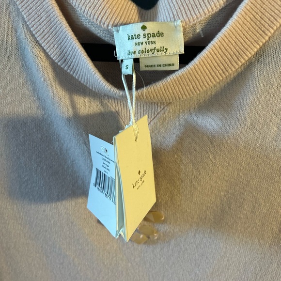 NWT Kate Spade Live Colorfully Women’s Size S, Light Pink Sweater- Snowflake - Picture 2 of 10